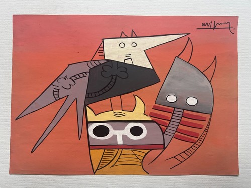 Wifredo lam drawing paper - drawing, on